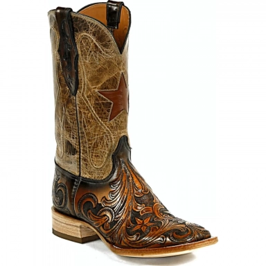 Black Unisex Jack Handotoled Stars with new Star Inlays Handtooled