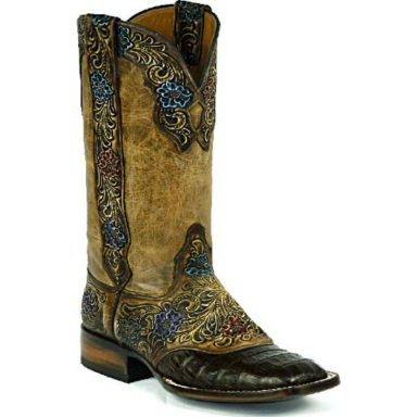 Black Jack Plain Tops With Tooled Pulls & Collars Craftsman Hand-Tooled Cowboy Boot HT-197