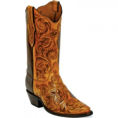 Black Unisex Jack Houser Ii Design Craftsman Hand-Tooled Cowboy Boot