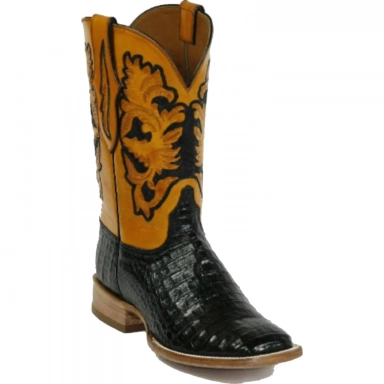 Black Jack Mens Caiman Belly I Hand Tooled Tops Craftsman Hand-Tooled