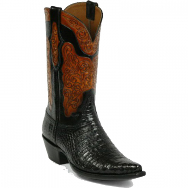 Black Jack Mens Caiman Belly - Hand Tooled Tops Craftsman Hand-Tooled