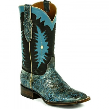 Black Unisex Jack Stefie Inlays With Collar I8 Craftsman Hand-Tooled