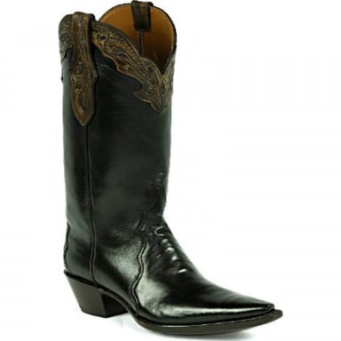 Black Jack Triad Cut With Tooled Collar Craftsman Hand-Tooled Cowboy Boot HTP-232