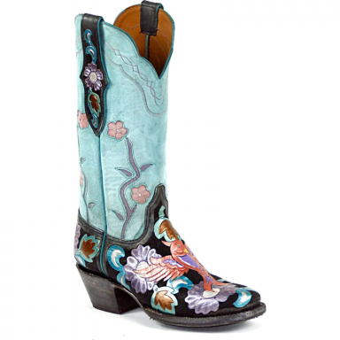 Black Jack Khloe Ii Design Craftsman Hand-Tooled Cowboy Boot HTR-262