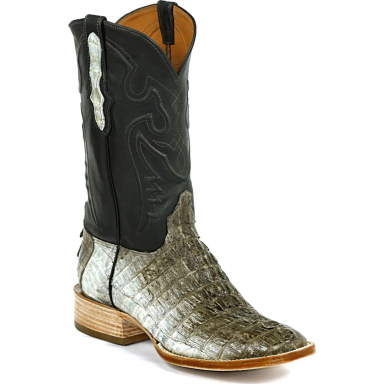 Black Jack Del Rio Cord Design Caiman Hornback-Body-Tail Natural Color Cowboy Boot NT7204