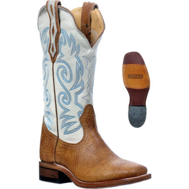 Boulet Womens Lucious Bone Old Town Yellow Stockman Boot 0319