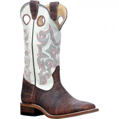 Boulet Womens Lucious Bone Shrunken Bomber Cowhide Stockman Boot 0333