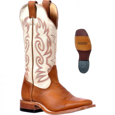 Boulet Womens Lucious Bone Shipyard Texas Tan Stockman Boot 0344
