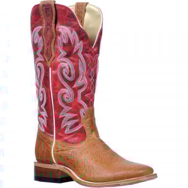 Boulet Womens Blister Cognac Lonestar Red Cowgirl Boot 2921