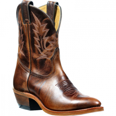 Boulet Womens Brown Round Toe Cowboy Heel Cowgirl Boots 2936