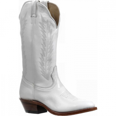 Boulet Womens 13" Lucious White Cowboy Heel Cowgirl Boot 3910