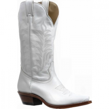 Boulet Womens 13" Lucious White Cowboy Heel Cowgirl Boot 3913