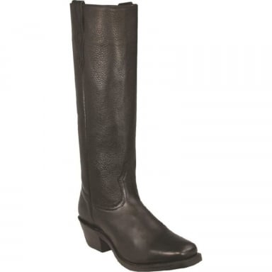 Boulet Mens Shooter Sporty Black Deer Tan Cowboy Boot 4002