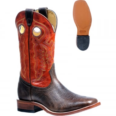 Boulet Mens Volgo Amber Shrunken Bullhide Apache Stockman Boot 4902