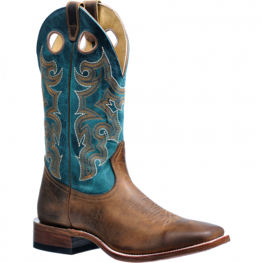 Boulet Mens Spirit Turquoise Hillbilly Golden Stockman Boot 4937