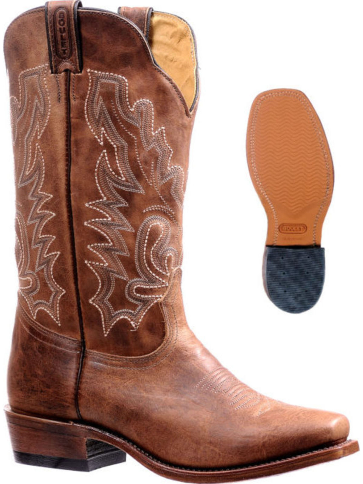 Shop Boulet Mens Hillbilly Golden Cutter Toe Cowboy Boot 7263 | Save ...