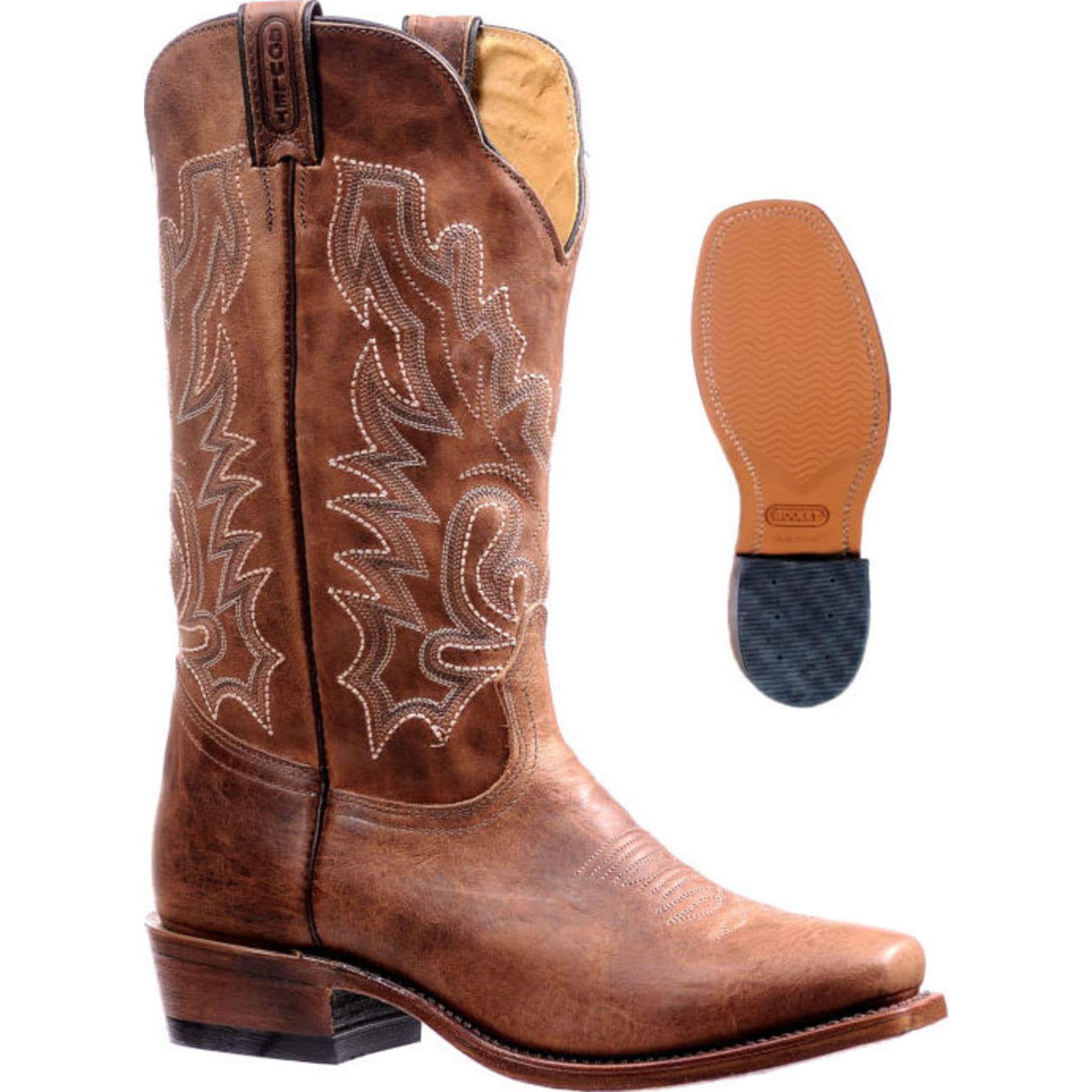 Shop Boulet Mens Hillbilly Golden Cutter Toe Cowboy Boot 7263 | Save ...