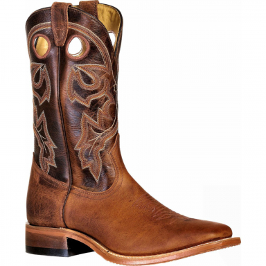 Boulet Mens Damiana Moka Wide Square Toe Cowboy Boot 9341