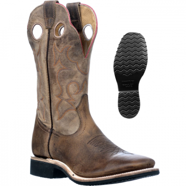 Boulet Mens 12" HillBilly Golden Stockman Heel Cowboy Boot 9347