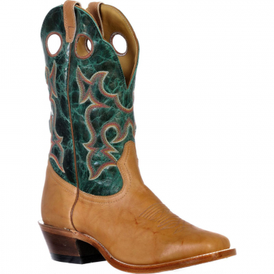 Boulet Mens Roughstock Faraon Turqueza Cognac Bullhide Counter Cowboy Boot 9368