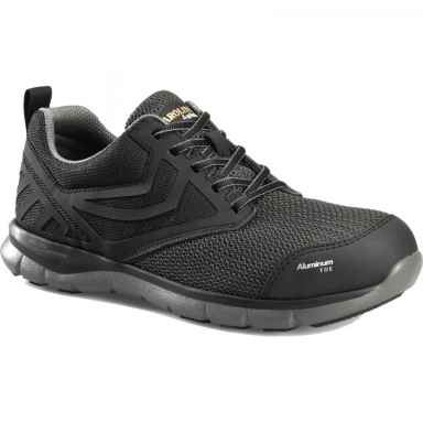 Carolina Mens Black Premium Leather Aluminum Toe Sneaker Style