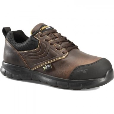 Carolina Mens Brown Leather Composite Toe Metguard Sneaker