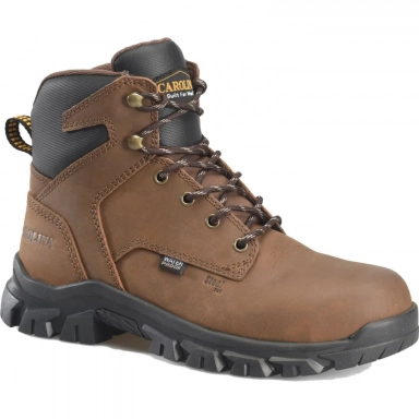 Carolina Mens 6 Inch Brown Leather Steel Toe Waterproof Work Boot 6in