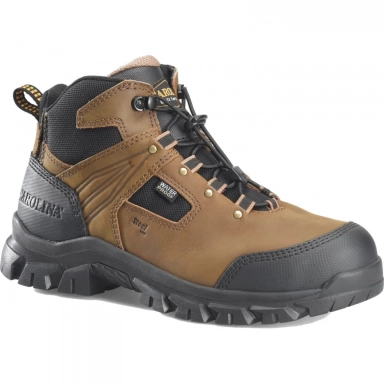 Carolina Mens 5 Inch Brown Leather Steel Toe Waterproof Work Boot 5in
