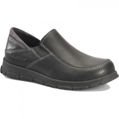 Carolina Womens Black Leather Aluminum Toe Slip On Slip-On