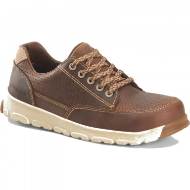 Carolina Womens Brown Premium Leather Aluminum Toe Oxford