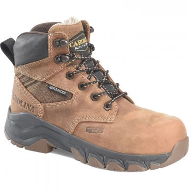 Carolina Mens 6 Inch Brown Leather Composite Toe Waterproof Work