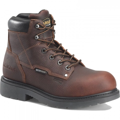 Carolina Mens 6 Inch Brown Leather Aluminum Toe Waterproof Work Boot