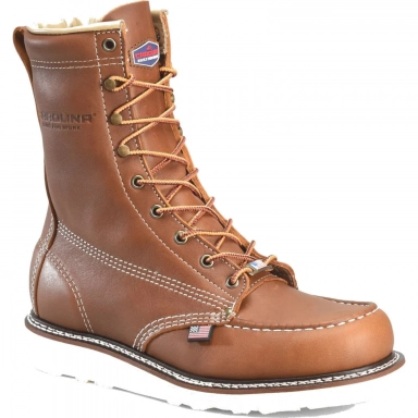 Carolina Mens 8 Inch Safety Toe Union Built Moc Work Boot Brown