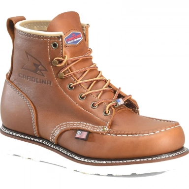 Carolina Mens 6 Inch Safety Toe Union Built Moc Work Boot Brown