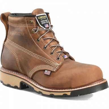 Carolina Mens 6 Inch Brown Leather Safety Toe Union Built Work Boot