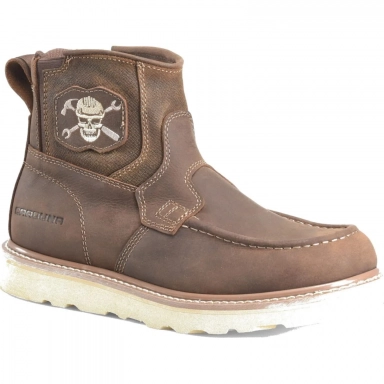Carolina Mens 6 Inch Brown Leather Safety Toe Moc Work Boot