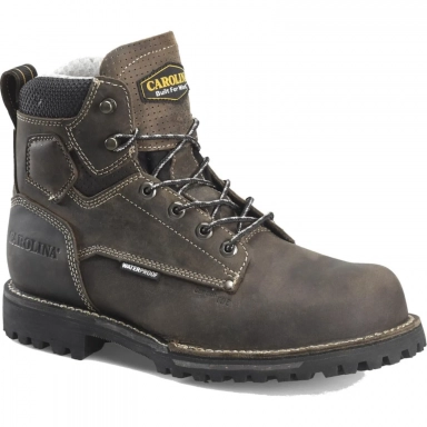 Carolina Mens 6 Inch Black Leather Composite Toe Waterproof Work Boot