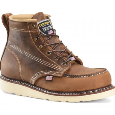 Carolina Mens 6" Domestic Moc Toe Wedge Steel Toe Work Boot CA7811