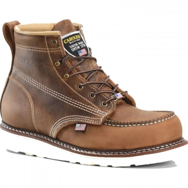 Carolina Mens 6 Inch Steel Toe Union Built Moc Work Boot Tan