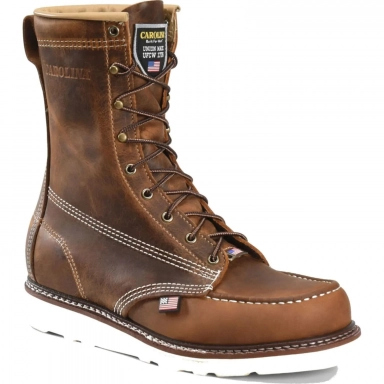 Carolina Mens 8 Inch Steel Toe Union Built Moc Work Boot Brown