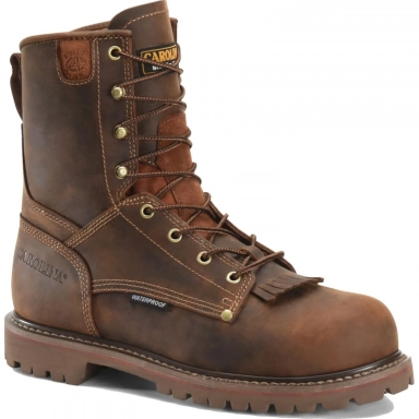 Carolina Mens 8 Inch Safety Toe Waterproof Insulated Work Boot Brown