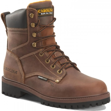 Carolina Mens 8 Inch Steel Toe Waterproof Insulated Work Boot Brown