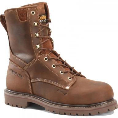 Carolina Mens 8 Inch Brown Premium Leather Composite Toe Work Boot
