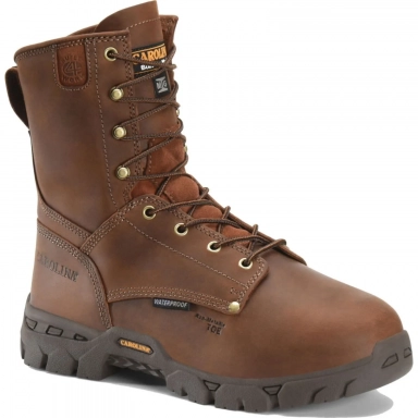 Carolina Mens 8 Inch Composite Toe Waterproof Metguard Work Boot Brown