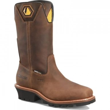 Carolina Mens 12 Inch Composite Toe Waterproof Logger Work Boot Brown