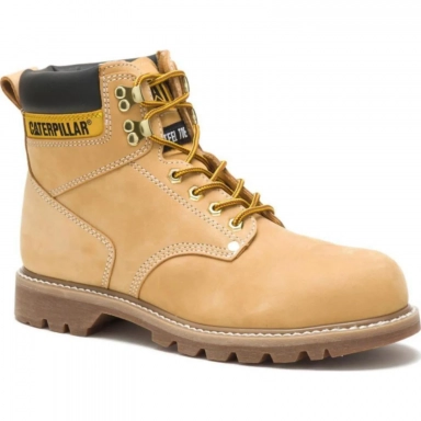 Caterpillar Mens Second Shift Steel Toe Work Boot Tan