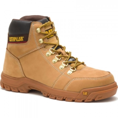 Caterpillar Mens Outline Steel Toe Work Boot Tan