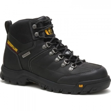 Caterpillar Mens Threshold Waterproof Steel Toe Work Boot Black