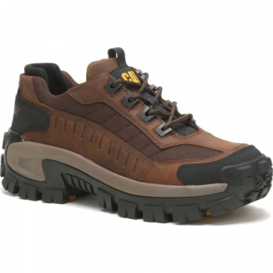 Caterpillar Mens Invader Steel Toe Work Shoe Brown
