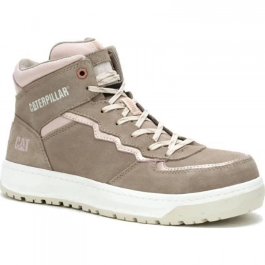 Caterpillar Womens Streamline Court Mid Composite Toe Sneaker Tan